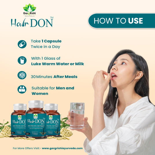 Hair DON I Anti Hair Fall & Hair Regain Ayurvedic Capsule I NO SIDE EFFECT I 100% AYURVEDIC I
