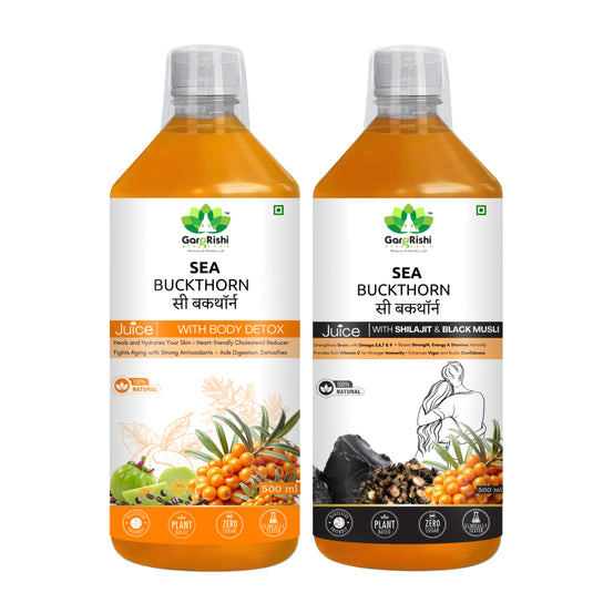 Sea Buckthorn with Body Detox & Sea Buckthorn with Shilajit Combo (500ml + 500ml)