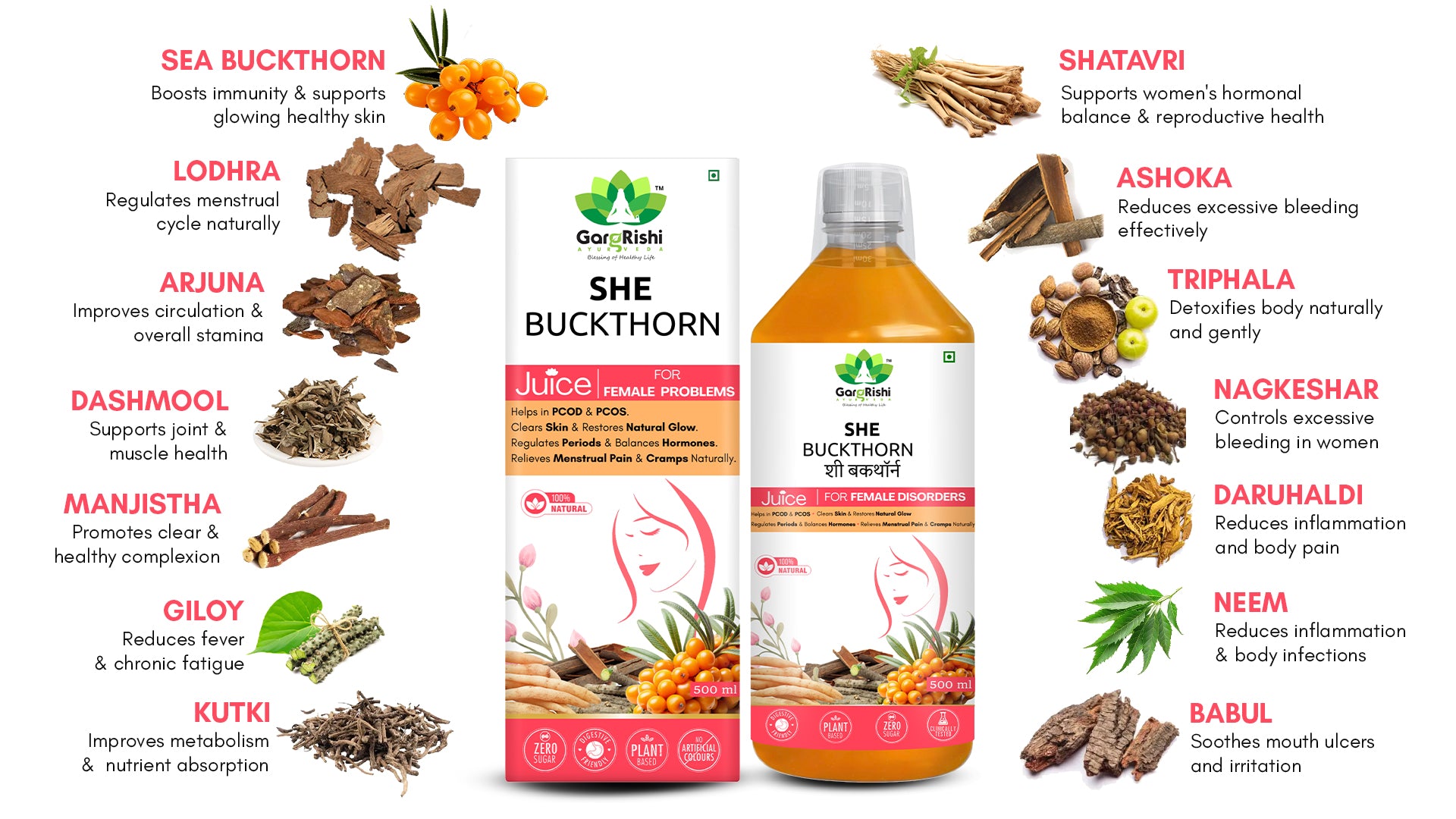 She Buckthorn Juice – Natural Support for PCOD, PCOS & Regular Period Cycle Banner 2