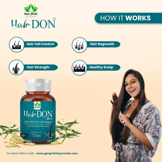 Hair DON I Anti Hair Fall & Hair Regain Ayurvedic Capsule I NO SIDE EFFECT I 100% AYURVEDIC I