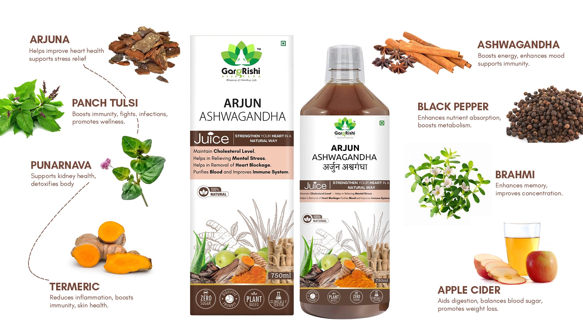 Arjuna Ashwagandha & Liver Care Juice Combo (500ml + 500ml)