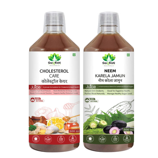 Cholesterol Care & Neem Karela Jamun Juice Combo (500ml + 500ml)
