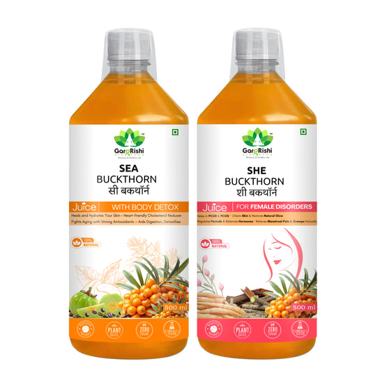 Sea Buckthorn with Body Detox & SHE Buckthorn for Female Combo (500ml + 500ml)