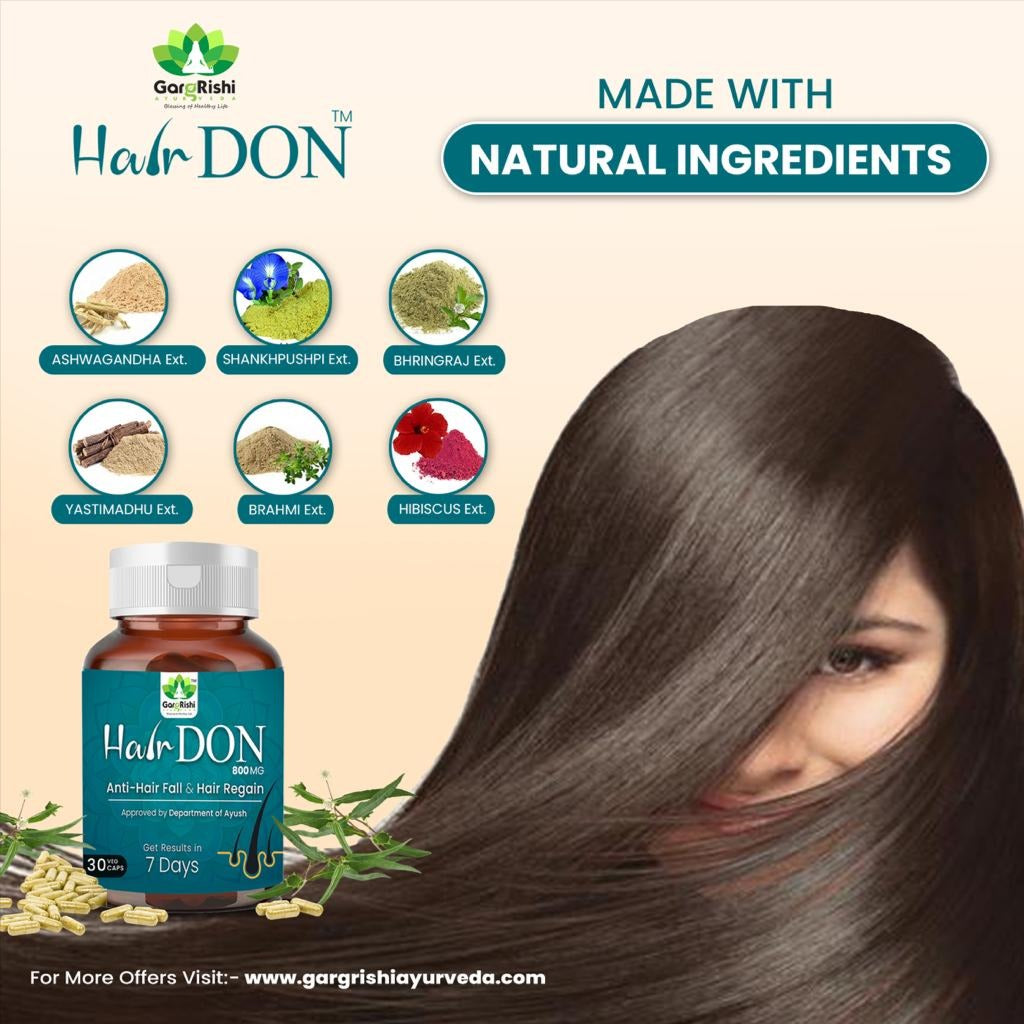 Hair DON I Anti Hair Fall & Hair Regain Ayurvedic Capsule I No Side Effect I 100% Natural Ingredients Ext. I