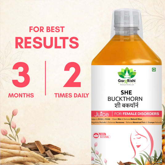 She Buckthorn Juice – Natural Support for PCOD, PCOS & Regular Period Cycle